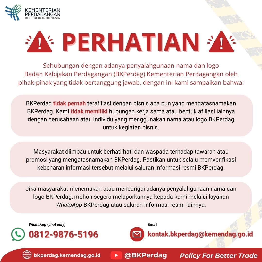 Pengumuman Penting Terkait pencatutan logo BKPerdag